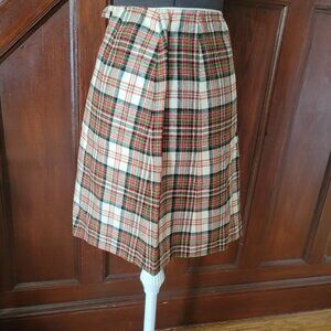 Pendleton Womens Vintage Plaid A-Line Wool Skirt Size 12 Red/Green Check